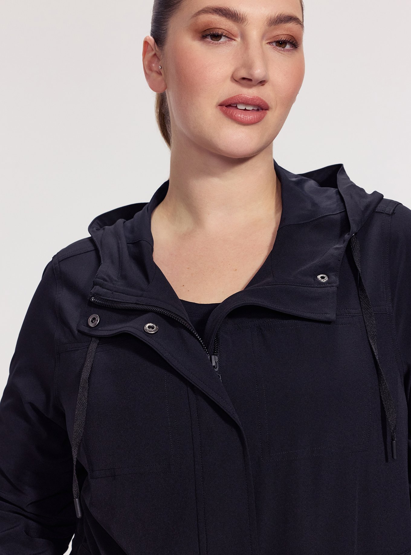 TRU Stretch Woven Utility Anorak Jacket, DEEP BLACK, alternate