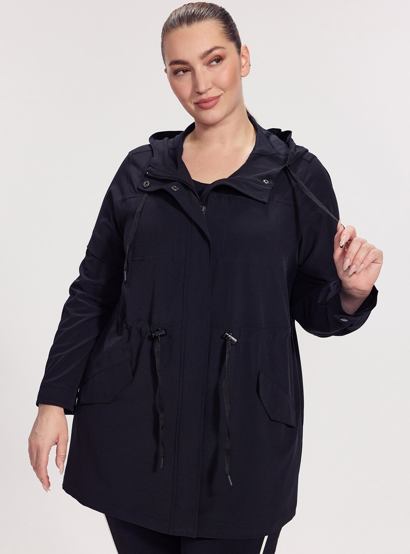 TRU Stretch Woven Utility Anorak Jacket, DEEP BLACK, hi-res