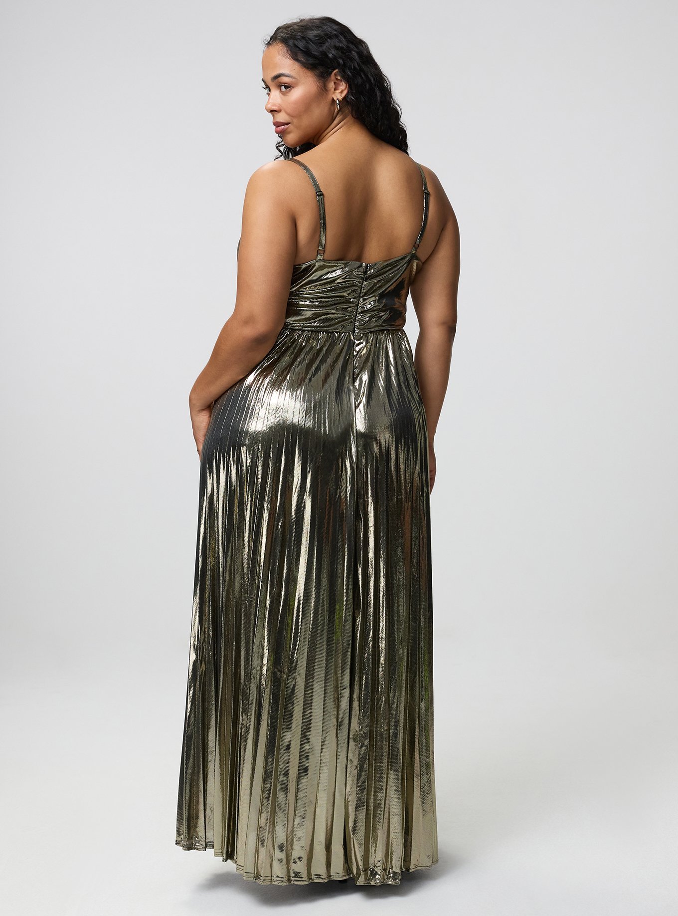 Studio Pleated Maxi Gown, GOLD, alternate