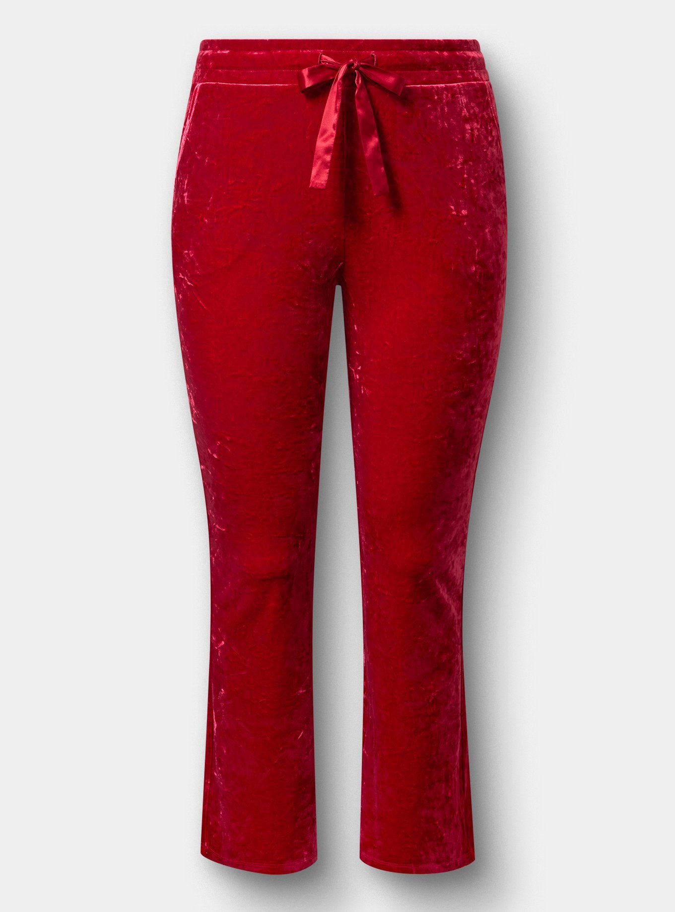 Plus Size Velour Bootcut Lounge Pant, JESTER RED, flat