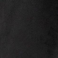 Plus Size Collarless Faux Suede Jacket, DEEP BLACK, swatch