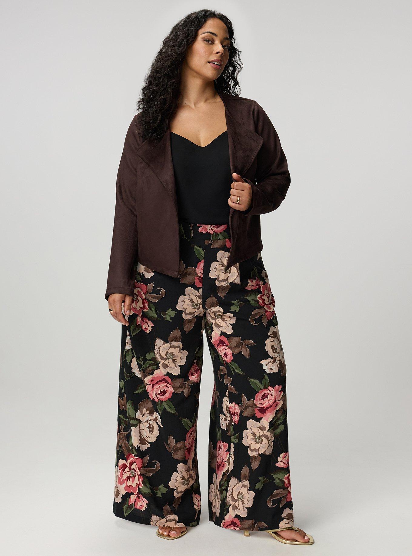 Collarless Faux Suede Jacket, JAVA, alternate
