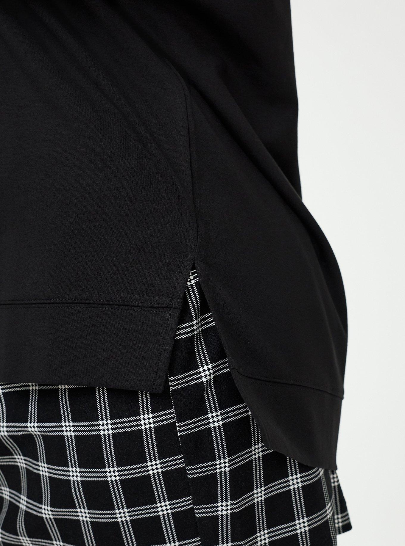 Ponte Drop Shoulder Modern Sweatshirt, DEEP BLACK, alternate