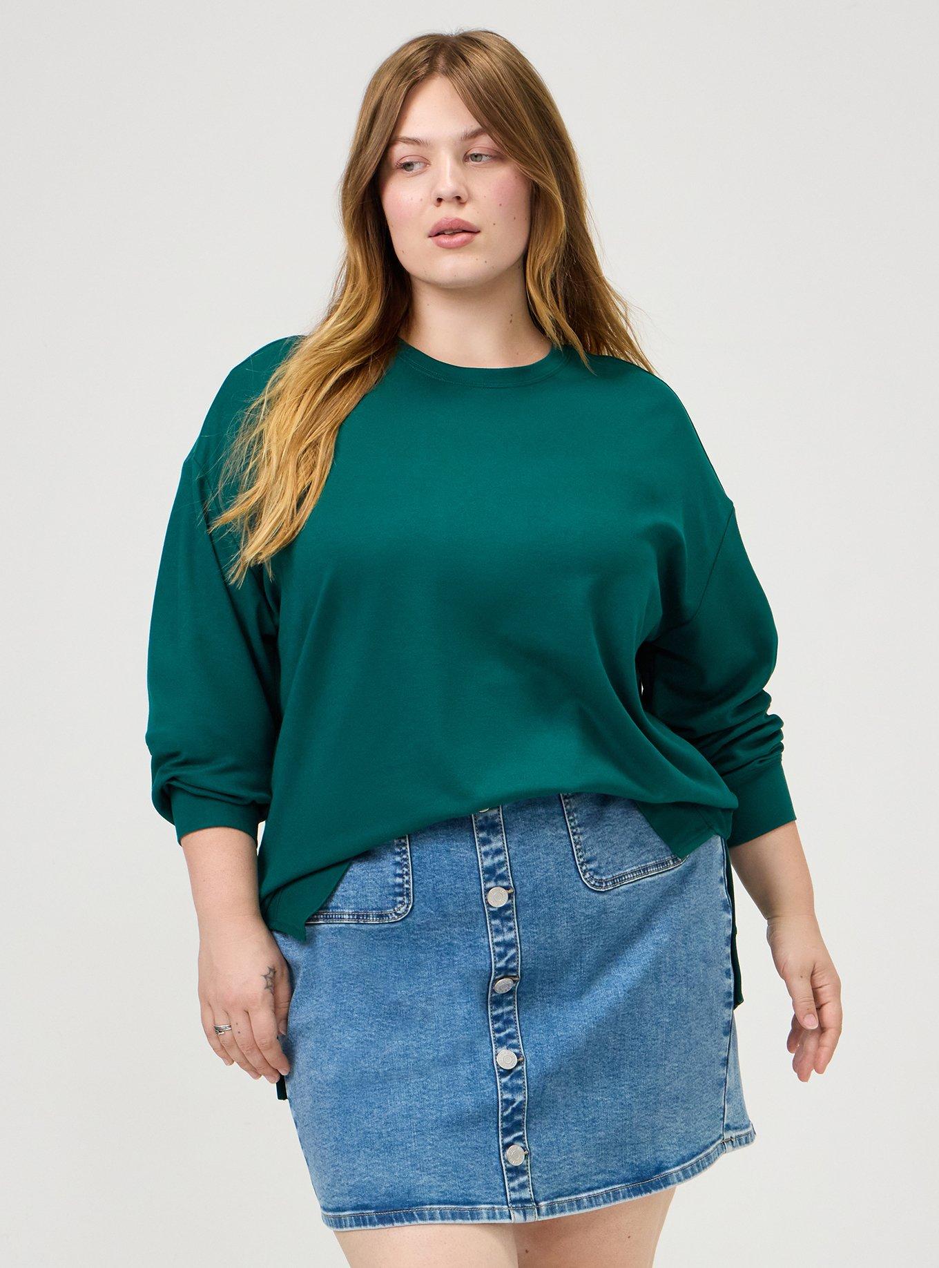 Ponte Drop Shoulder Modern Sweatshirt, BOTANICAL GARDEN, alternate