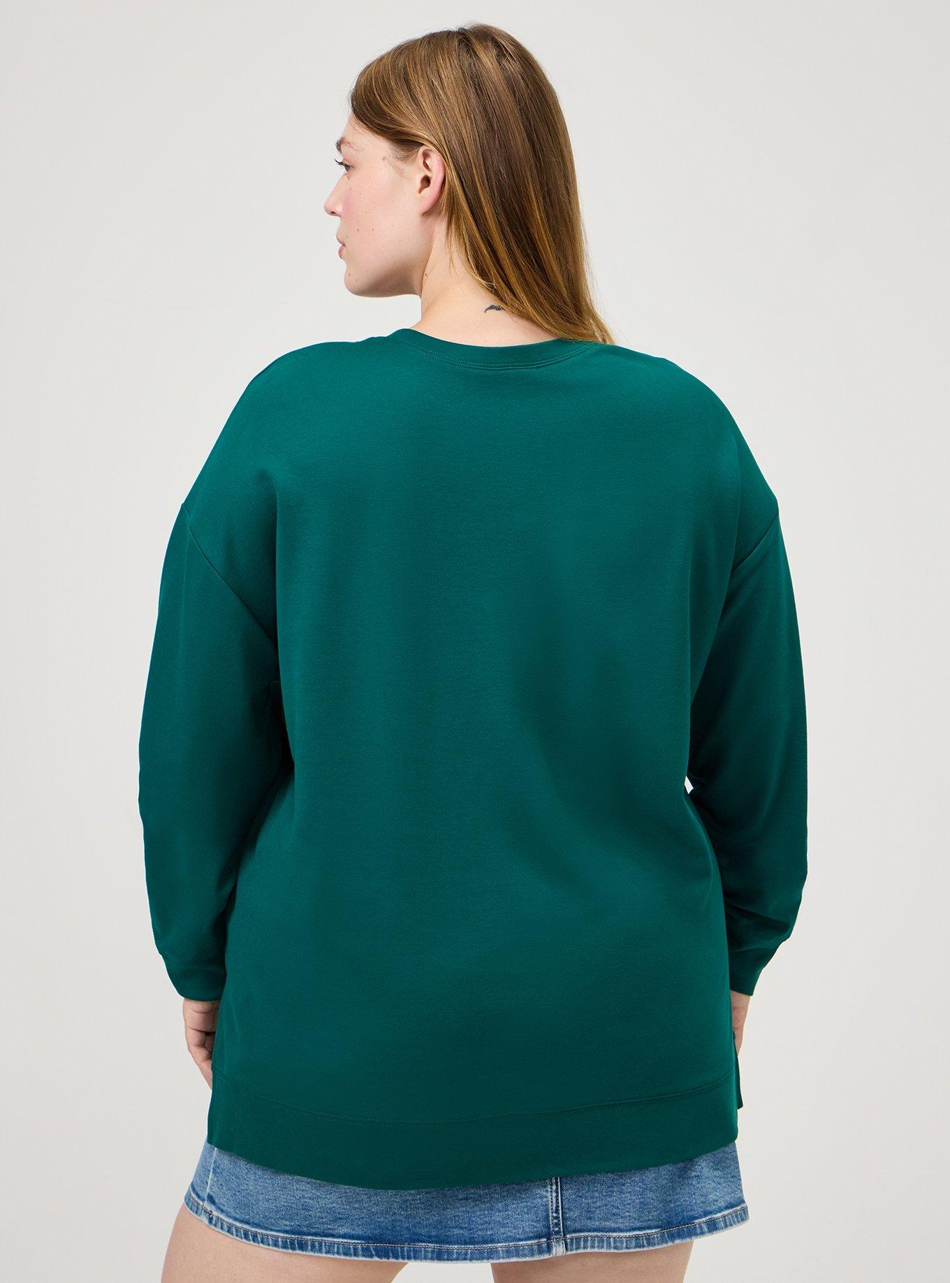 Ponte Drop Shoulder Modern Sweatshirt, BOTANICAL GARDEN, alternate