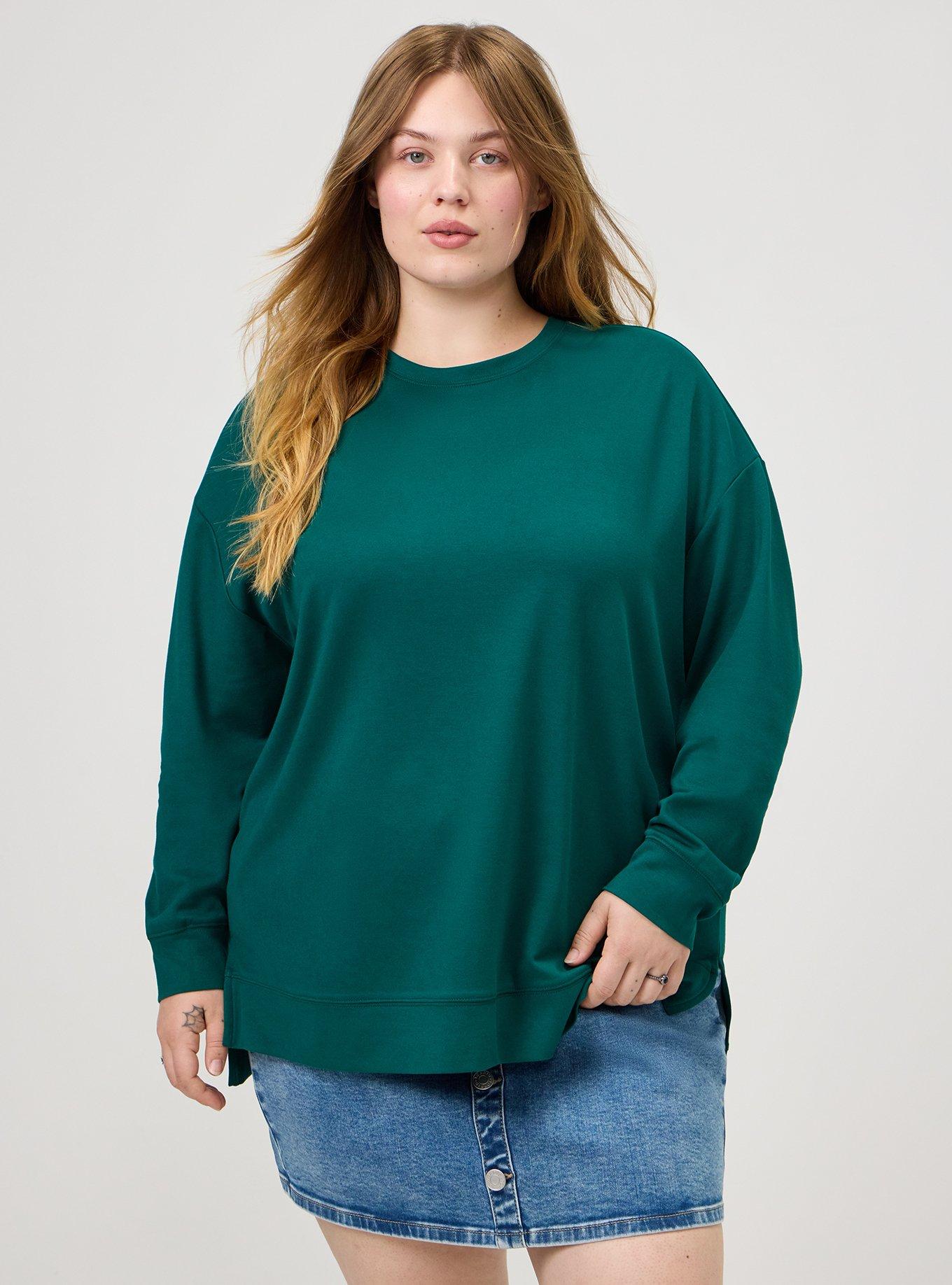Ponte Drop Shoulder Modern Sweatshirt, BOTANICAL GARDEN, hi-res