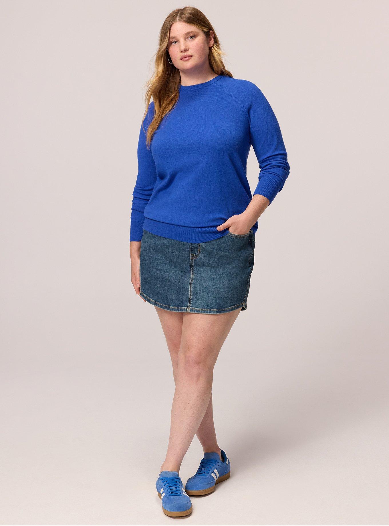 Super Soft Ponte Drop Shoulder Modern Sweatshirt, BLUE QUARTZ, alternate