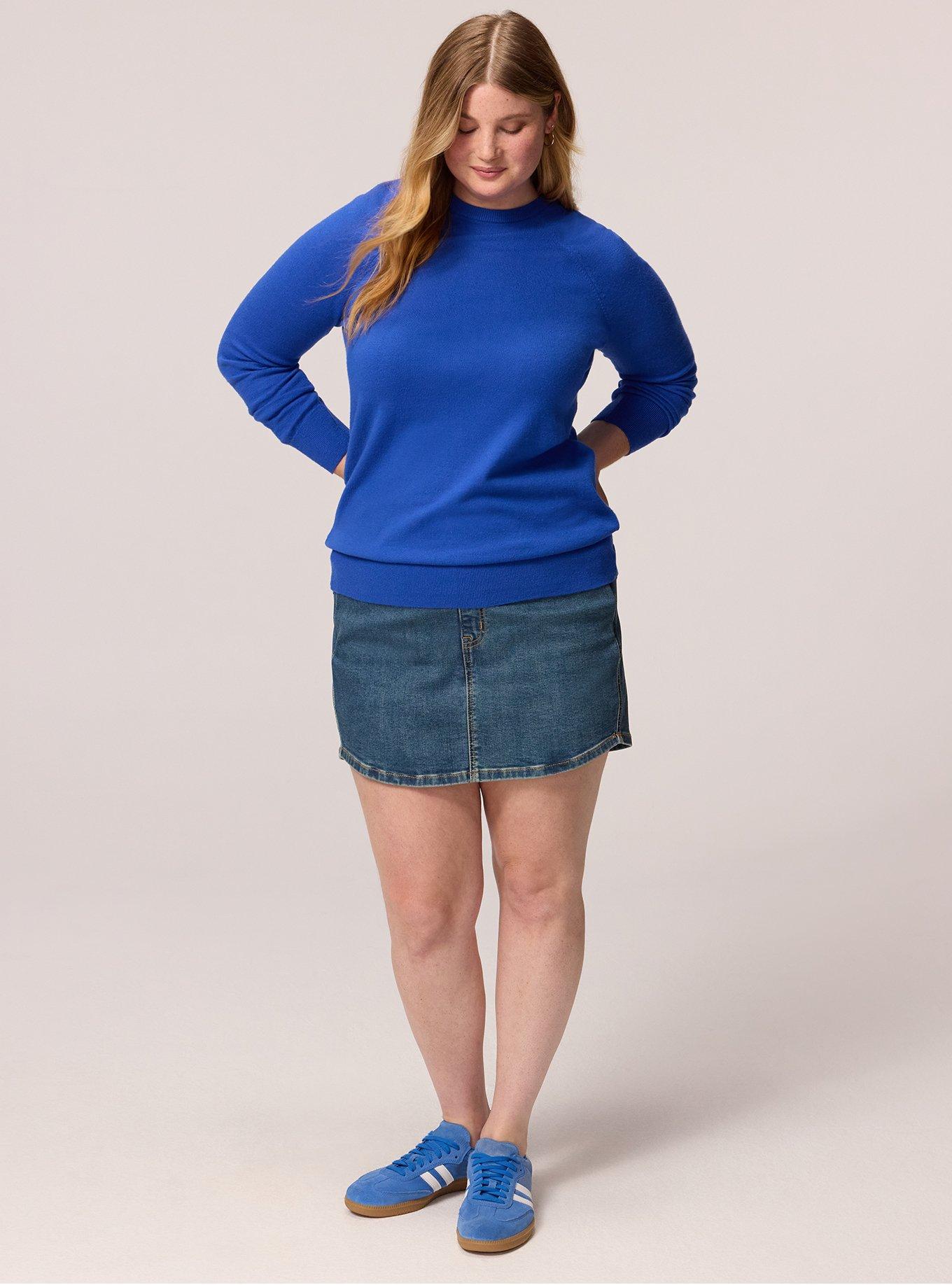 Super Soft Ponte Drop Shoulder Modern Sweatshirt, BLUE QUARTZ, alternate