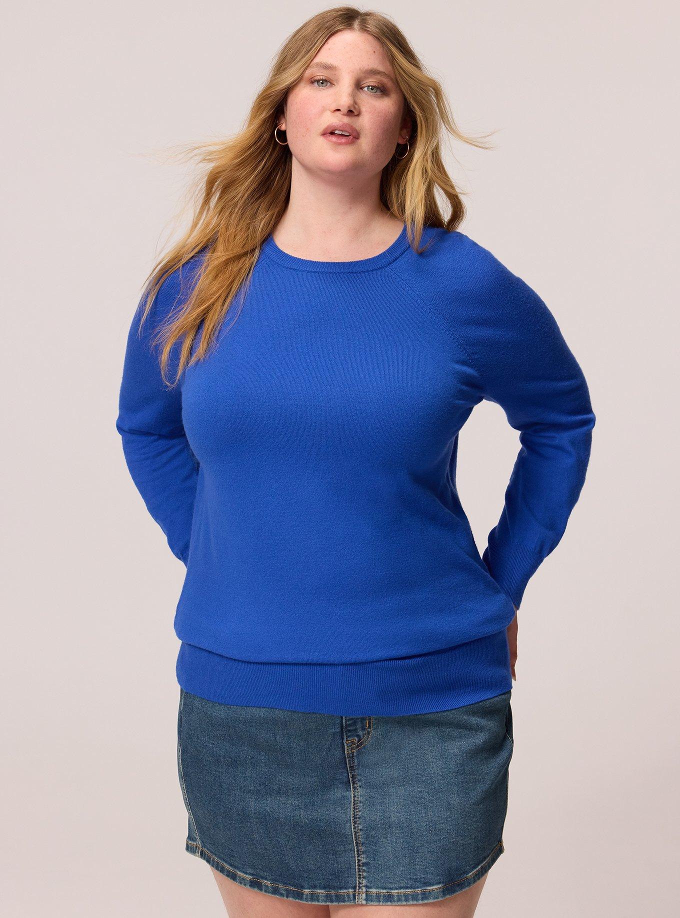 Super Soft Ponte Drop Shoulder Modern Sweatshirt, BLUE QUARTZ, hi-res