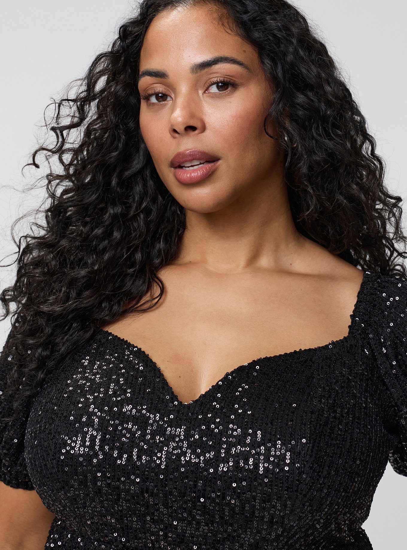 Plus Size - Sequin Sweetheart Babydoll Top - Torrid