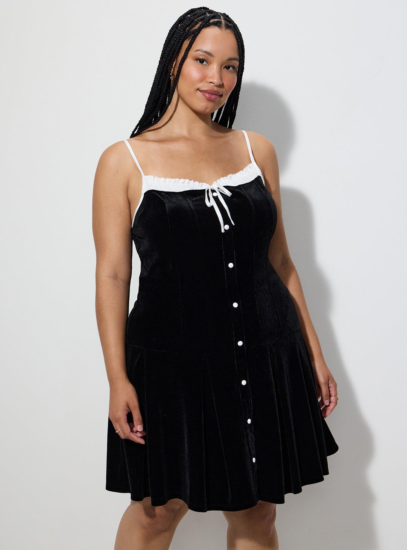 LoveSick Velour Drop Waist Mini Dress, DEEP BLACK, alternate