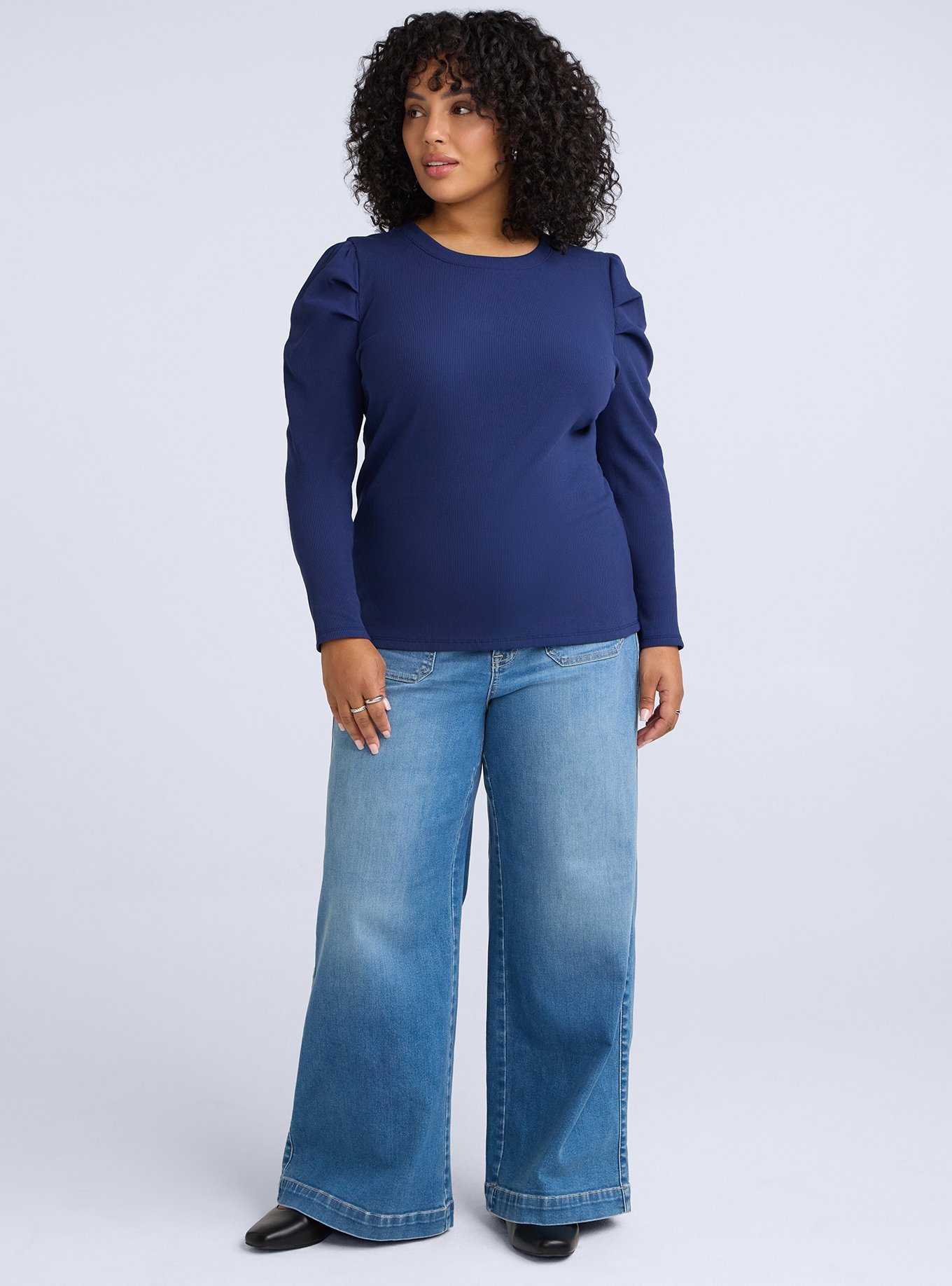 Belle Isle Puff Long Sleeve Top, MEDIEVAL BLUE, alternate