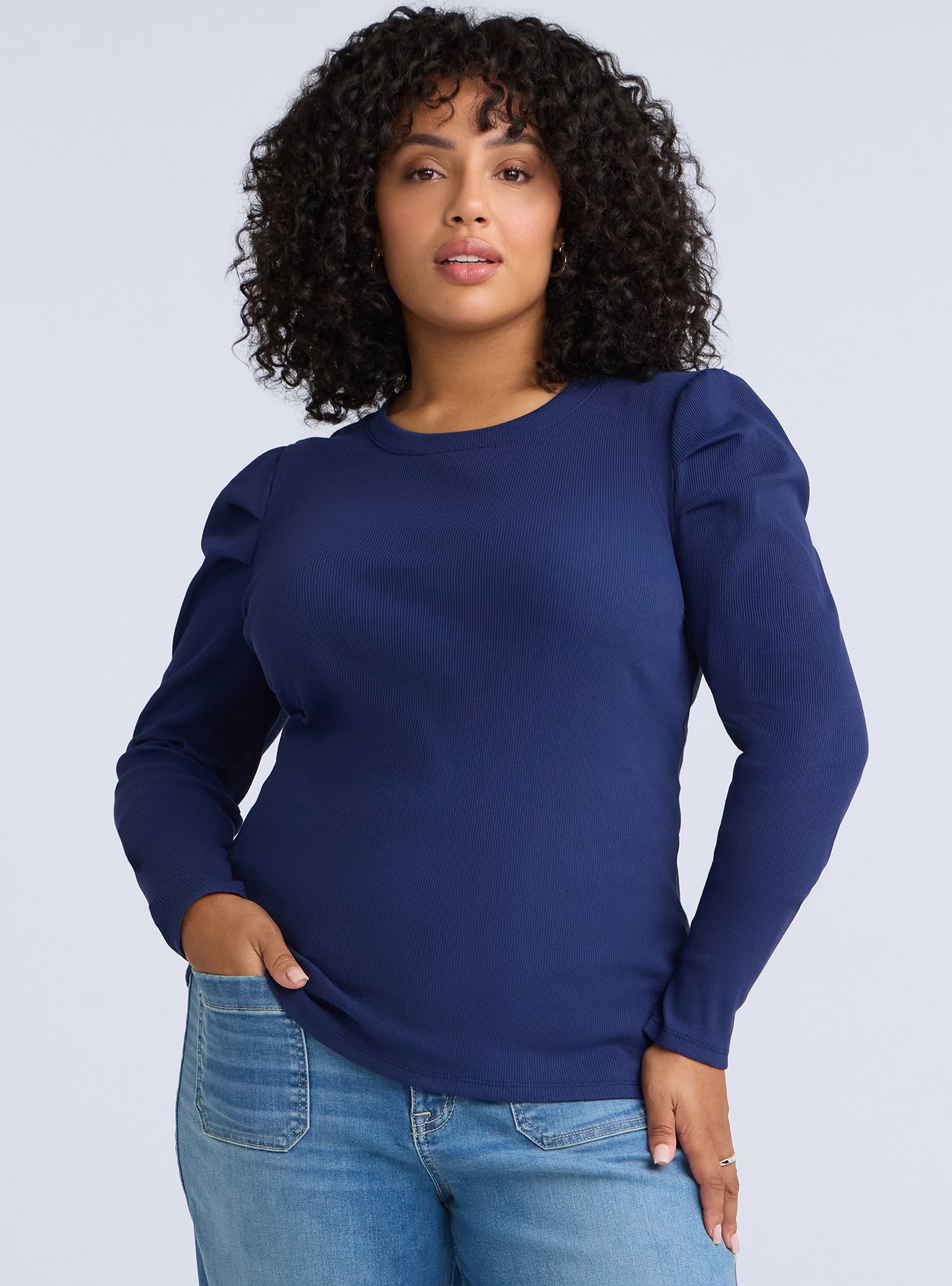 Belle Isle Puff Long Sleeve Top, MEDIEVAL BLUE, hi-res