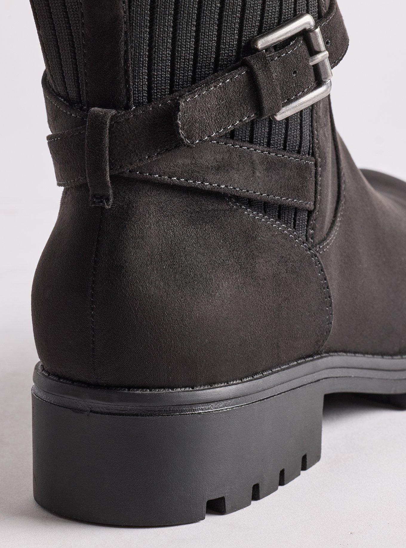 Sweater Back Knee Boot (WW), BLACK, alternate