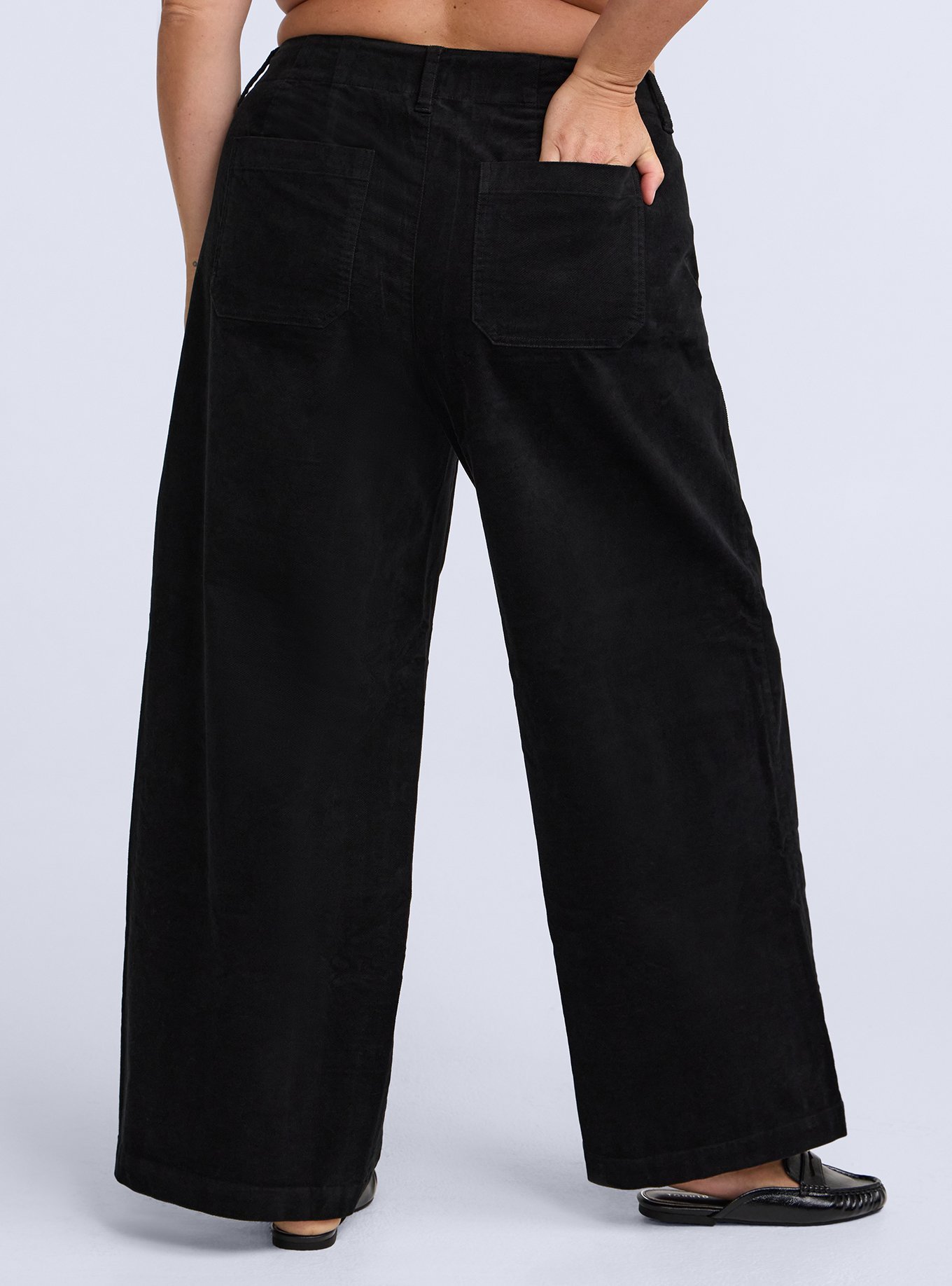 Belle Isle Hollywood Patch Pocket Velveteen Pant, DEEP BLACK, alternate