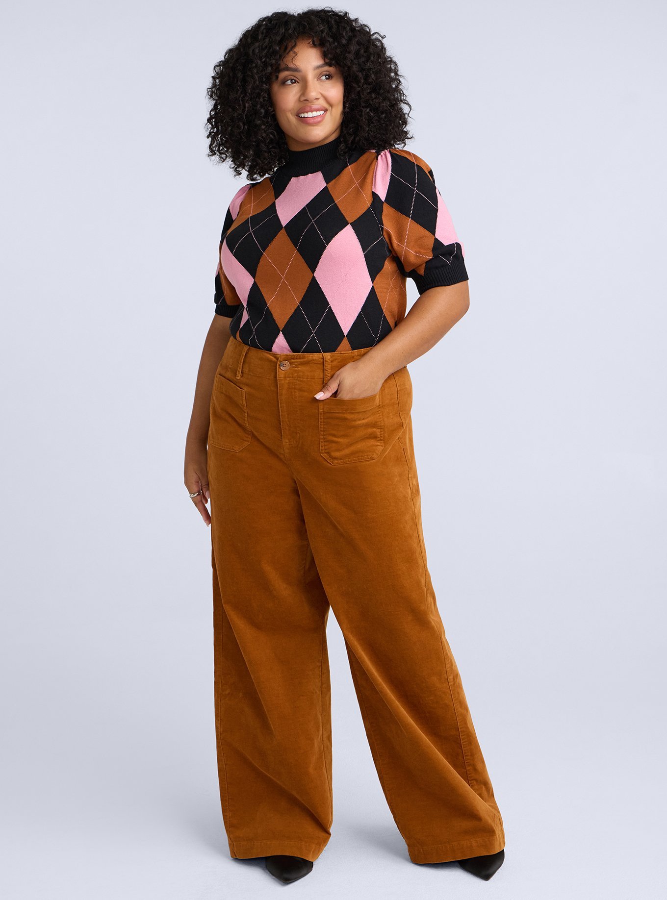 Belle Isle Hollywood Patch Pocket Velveteen Pant, GLAZED GINGER, hi-res