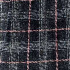 Cozy Fur Snap Front Shacket, BLOSSOM PLAID DEEP BLACK, swatch