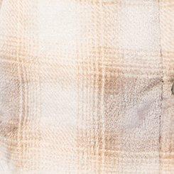 Plus Size Cozy Fur Snap Front Shacket, MAUD PLAID GREY, swatch