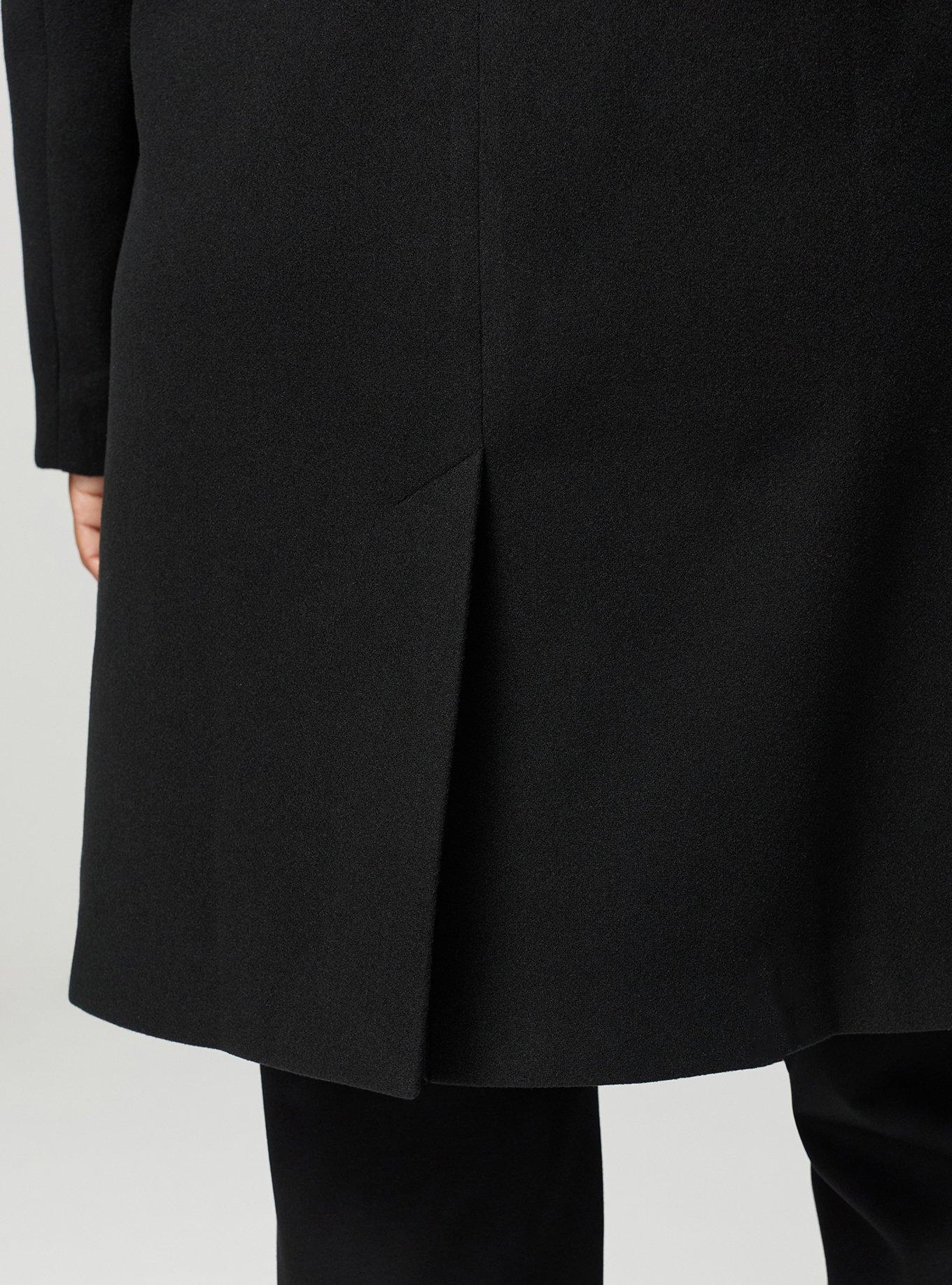 Funnel Neck Peacoat, DEEP BLACK, alternate