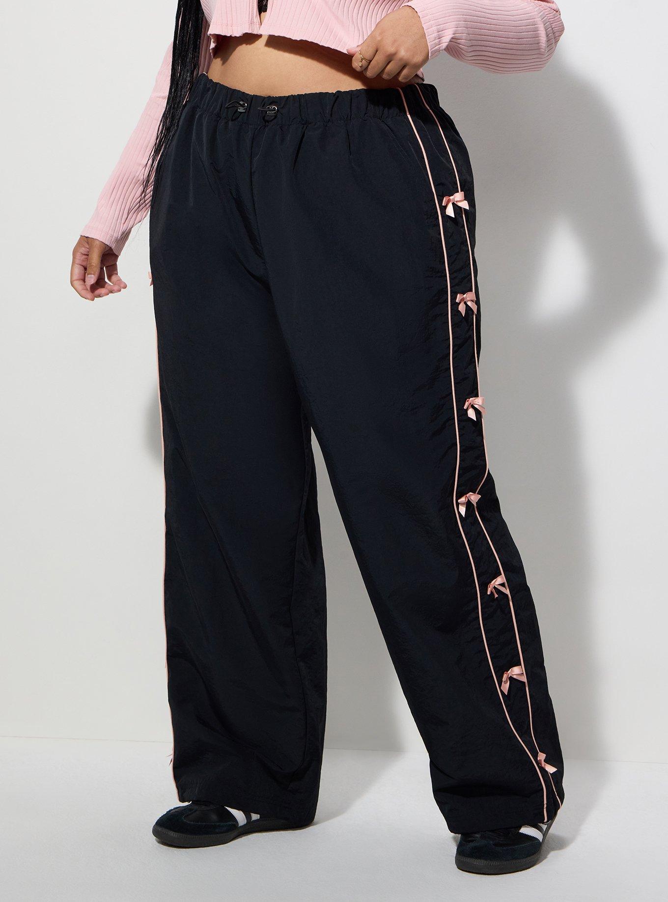 LoveSick Side Bow Track Pant, DEEP BLACK, alternate