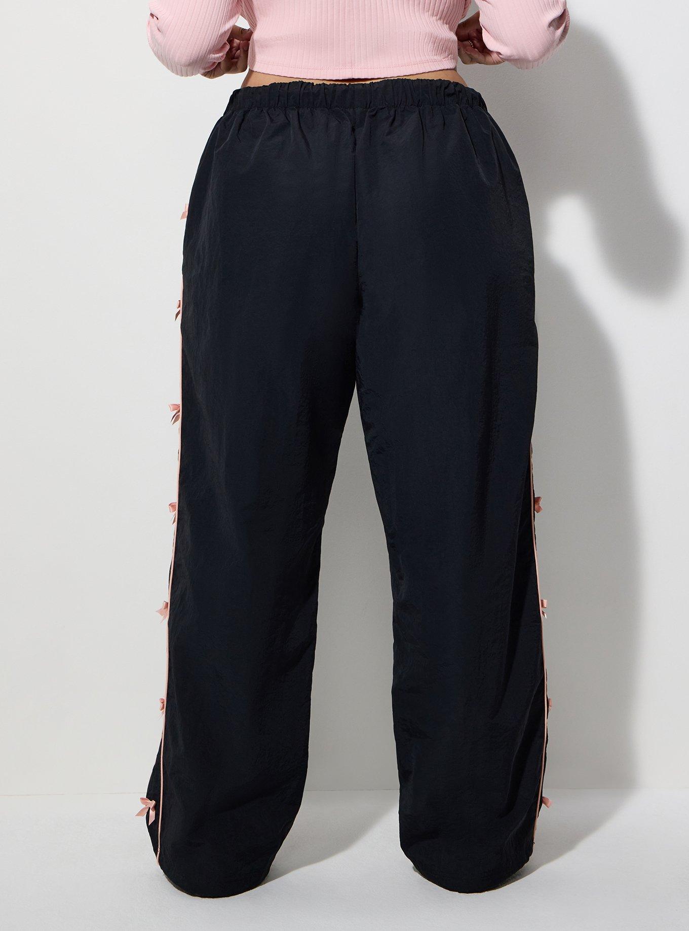 LoveSick Side Bow Track Pant, DEEP BLACK, alternate