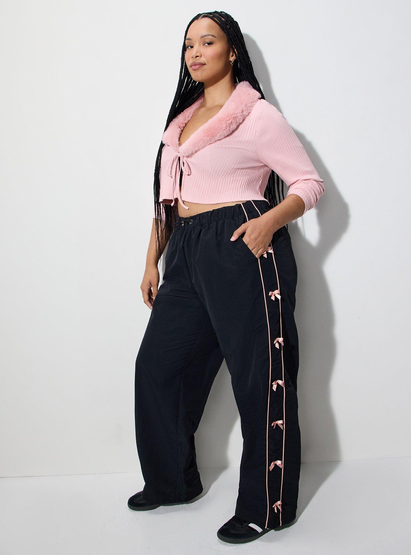 LoveSick Side Bow Track Pant, DEEP BLACK, hi-res