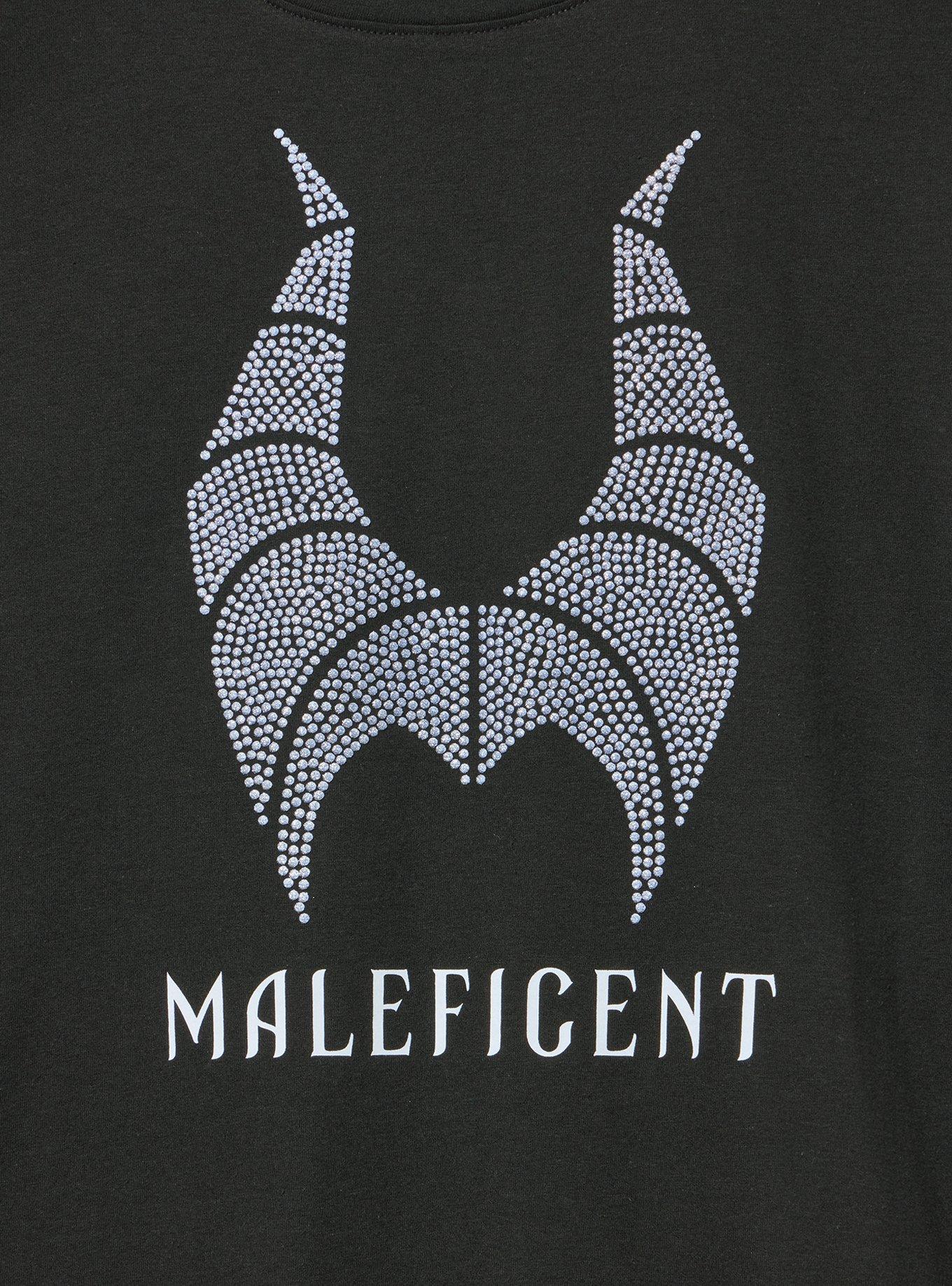 Disney Maleficent Glitter Cotton Tee, DEEP BLACK, alternate