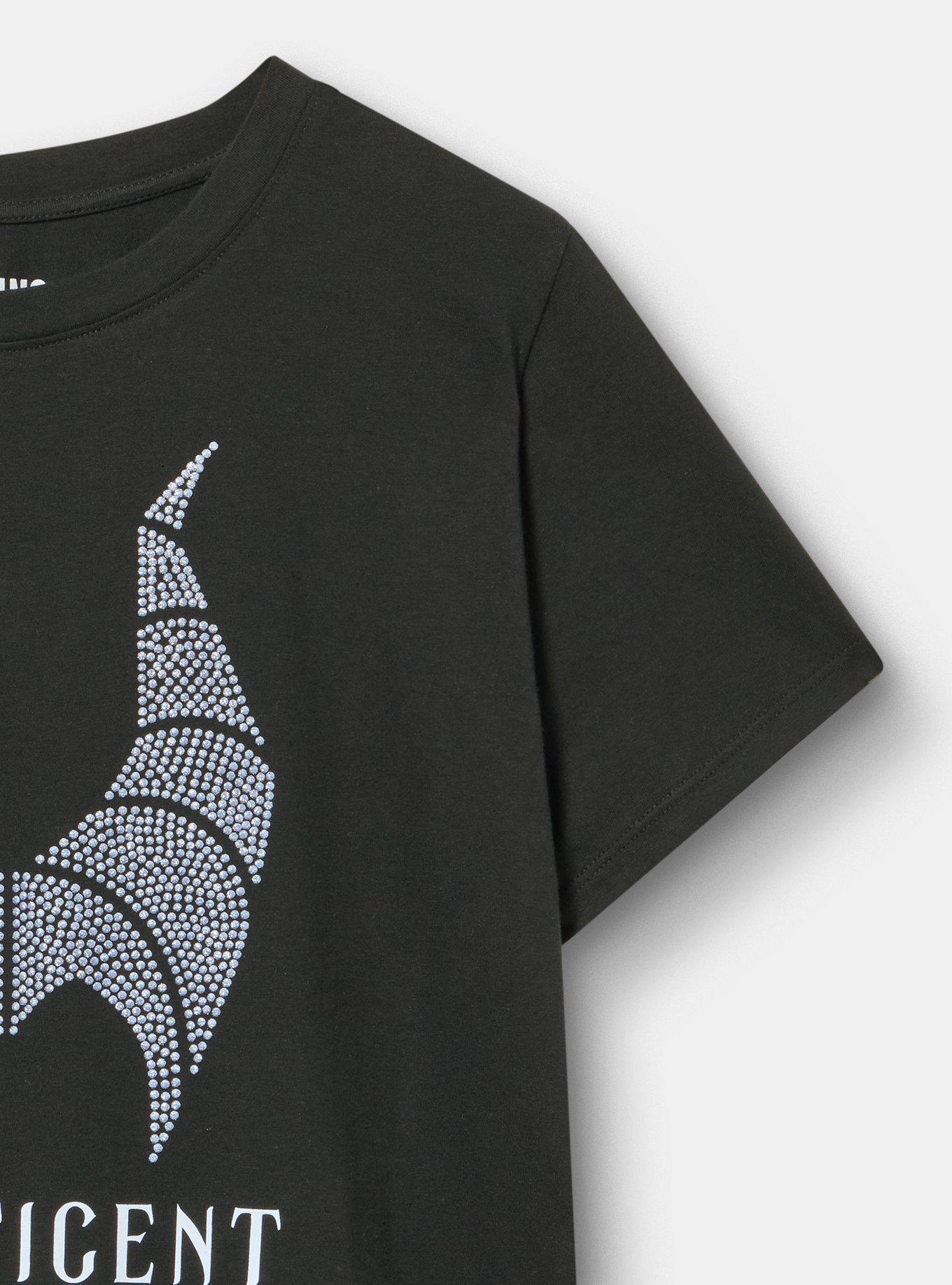 Disney Maleficent Glitter Cotton Tee, DEEP BLACK, alternate