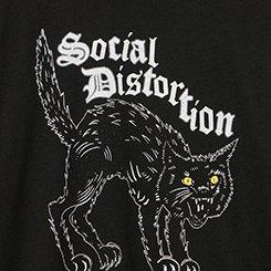Social Distortion Classic Cotton Crew Tee, DEEP BLACK, swatch