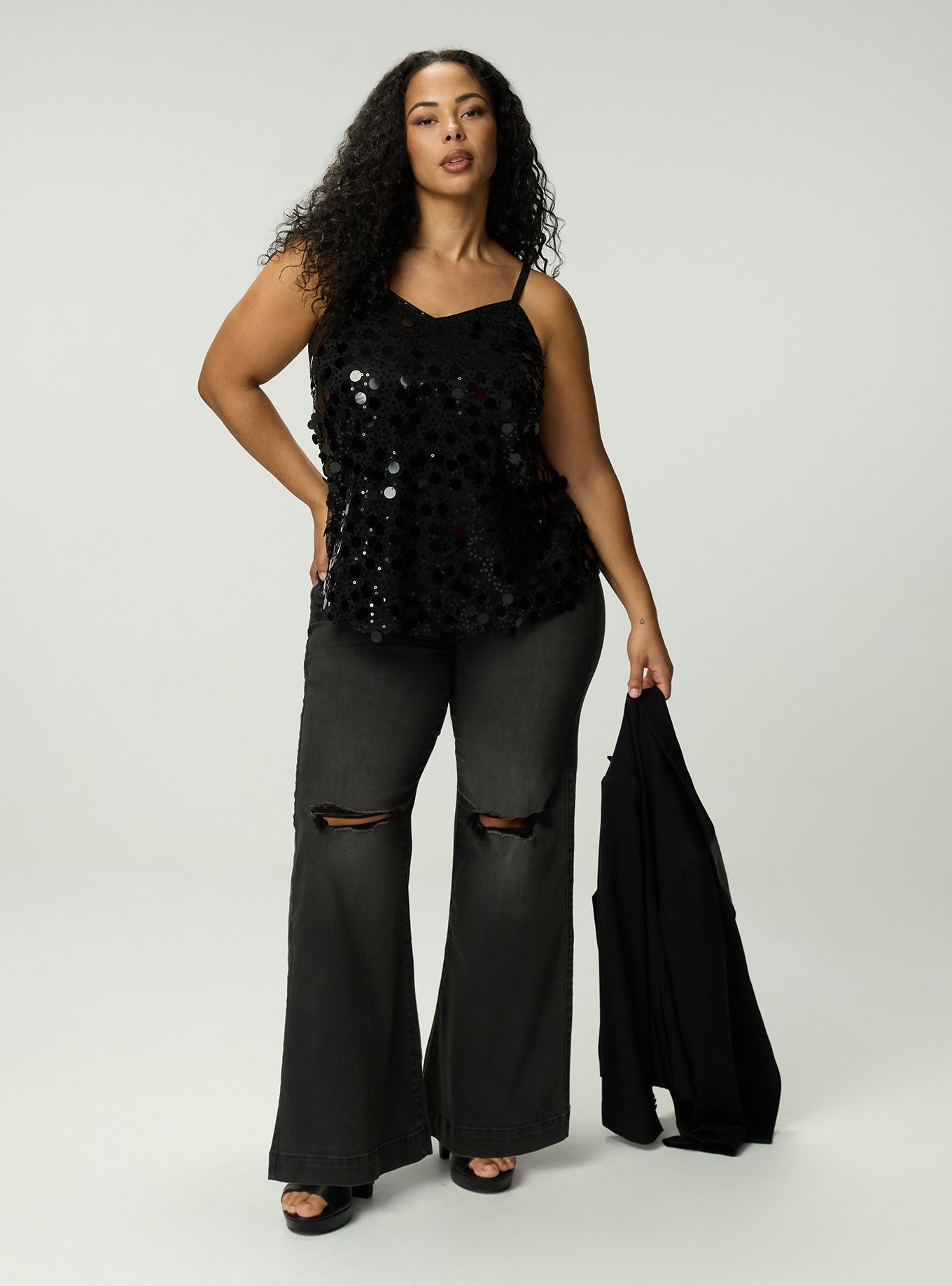 Sophie Sequin Swing Cami, DEEP BLACK, alternate