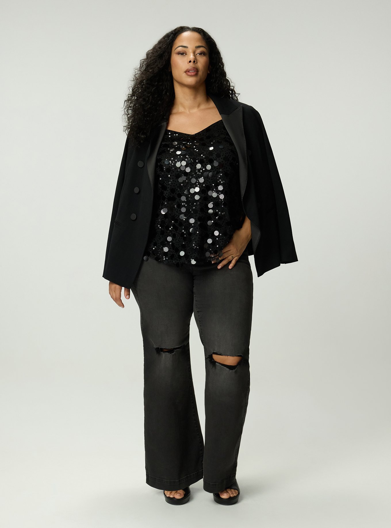 Sophie Sequin Swing Cami, DEEP BLACK, alternate