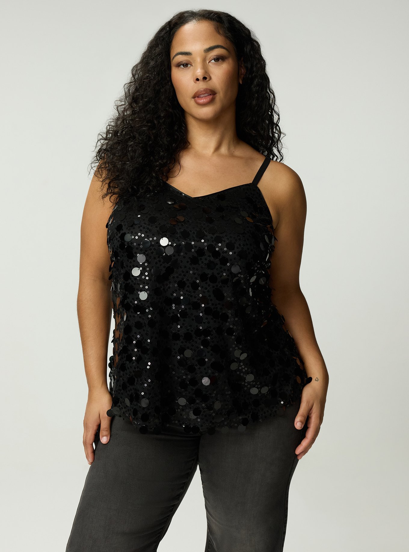 Sophie Sequin Swing Cami, DEEP BLACK, hi-res