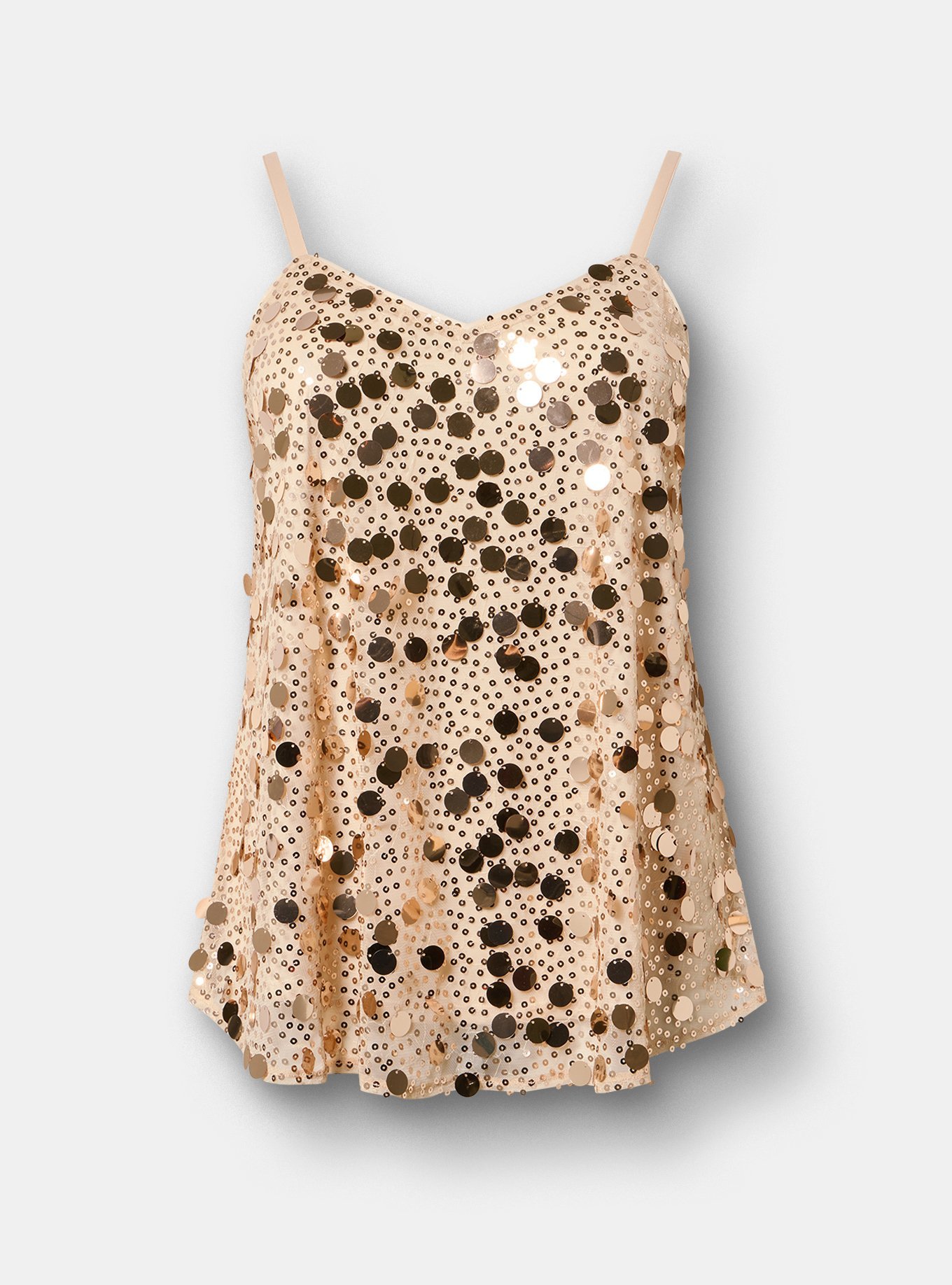 Sophie Sequin Swing Cami, CHAMPAGNE, flat