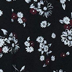 Plus Size LoveSick Fleece Circle Skort, NETTIE FLORAL BLACK, swatch