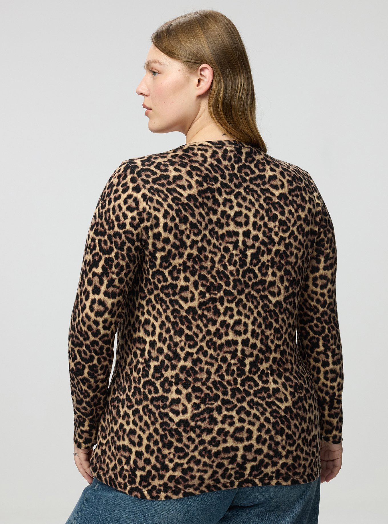 Super Soft Plush Henley Sweatshirt, ON THE PROWL LEOPARD MULTI, alternate