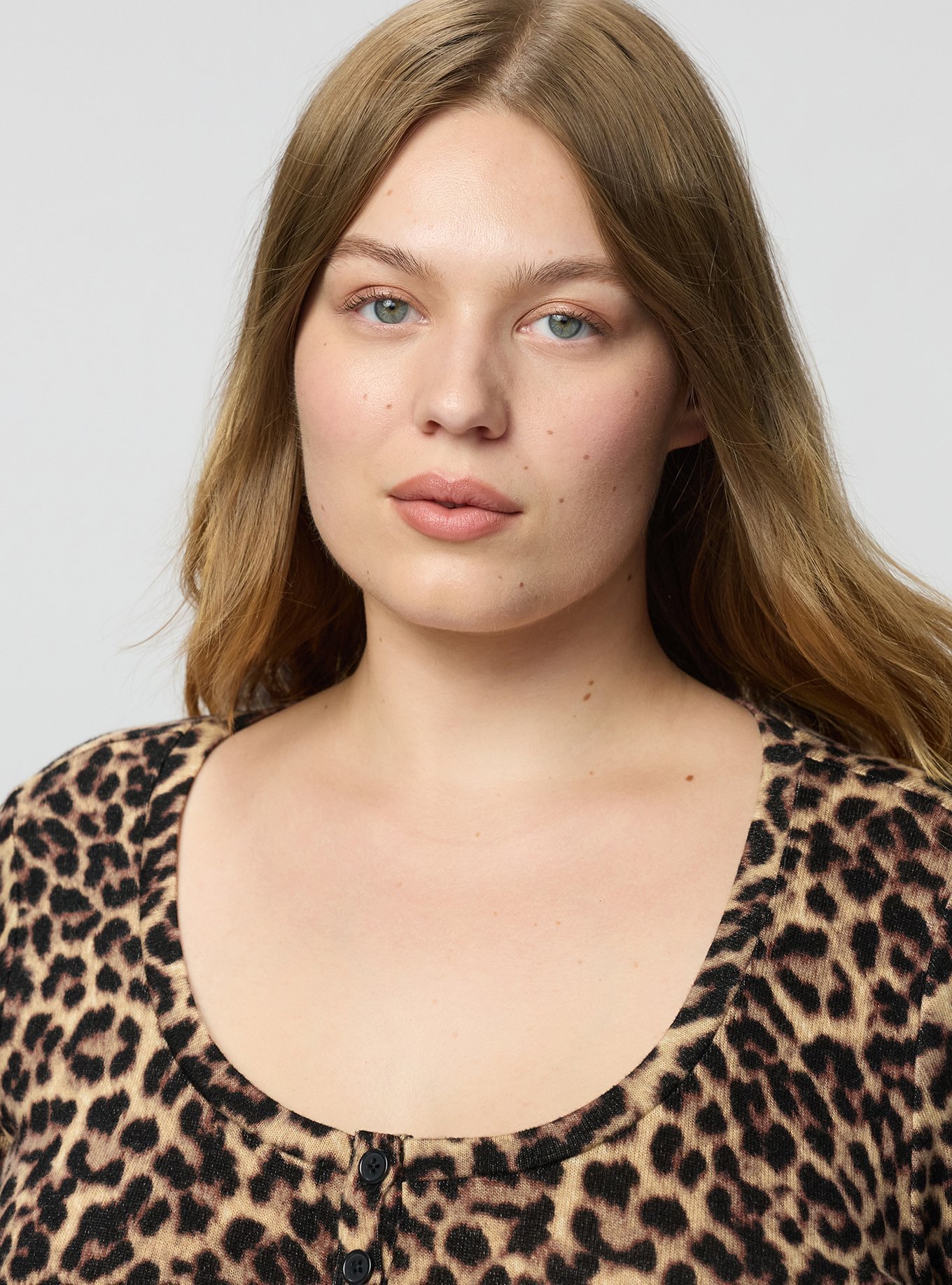 Super Soft Plush Henley Sweatshirt, ON THE PROWL LEOPARD MULTI, alternate