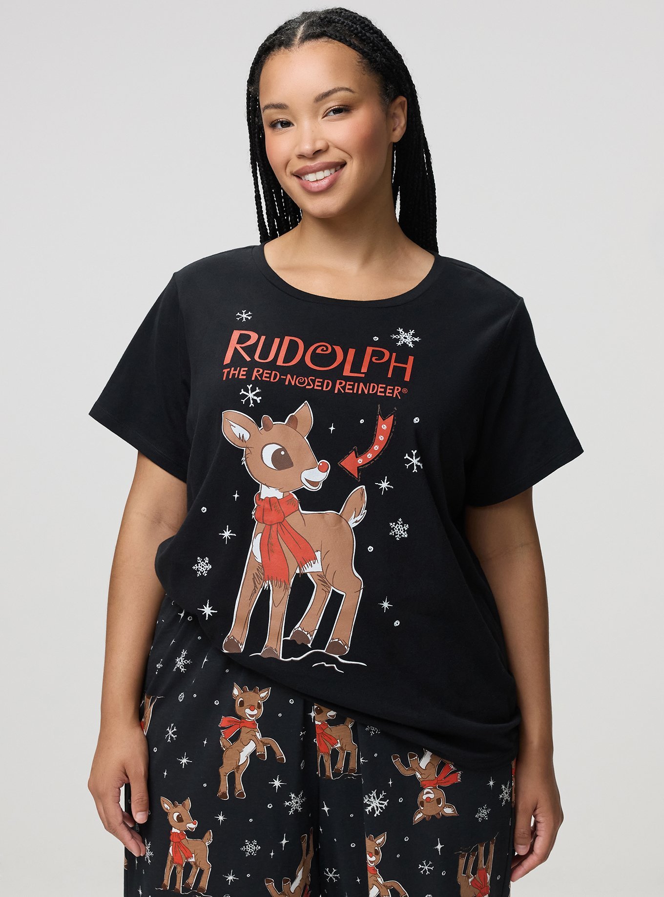 Rudolph Lounge Tee, RUDOLPH RED NOSE ARROW JET BLACK, alternate