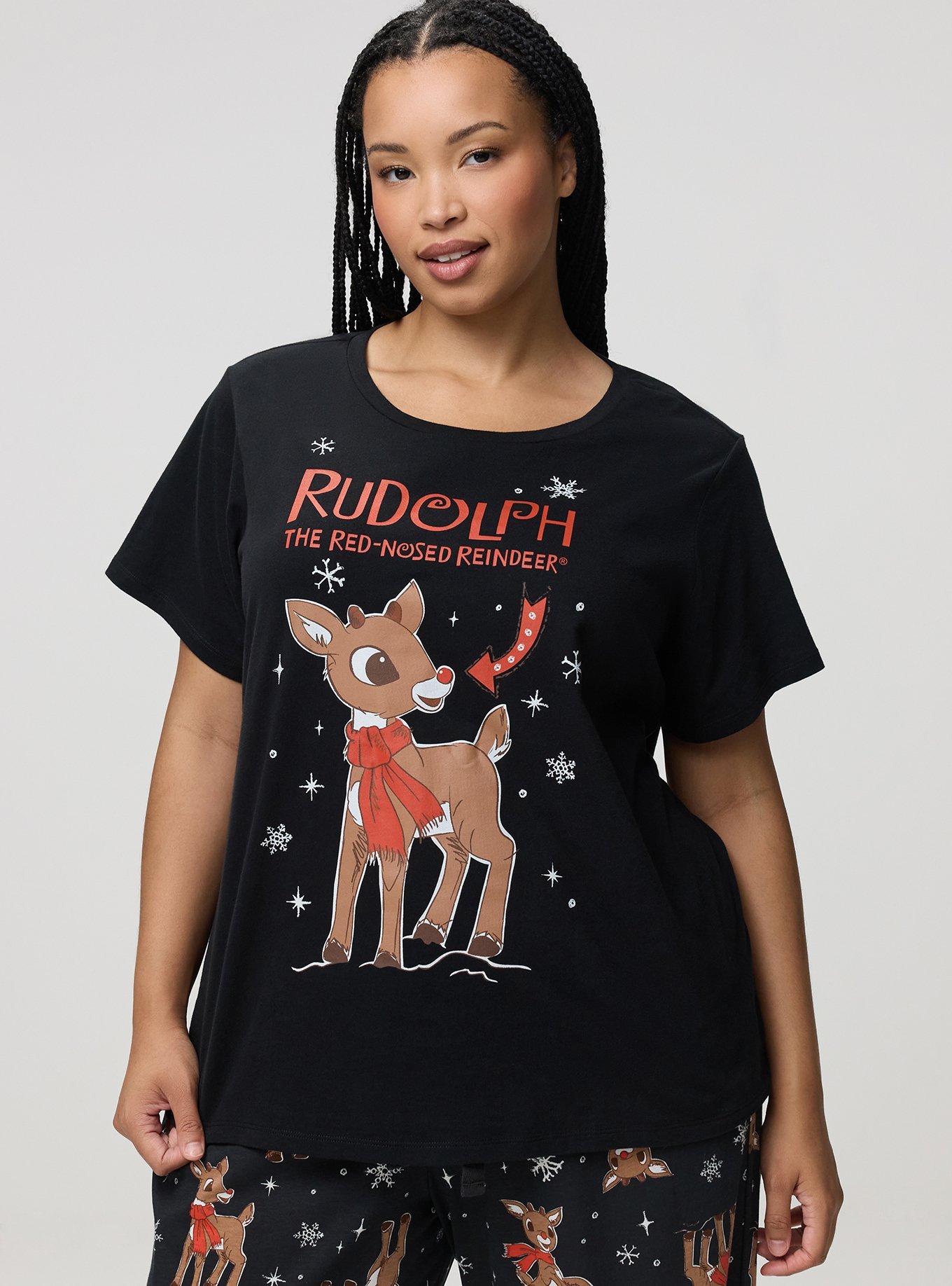 Rudolph Lounge Tee, RUDOLPH RED NOSE ARROW JET BLACK, hi-res