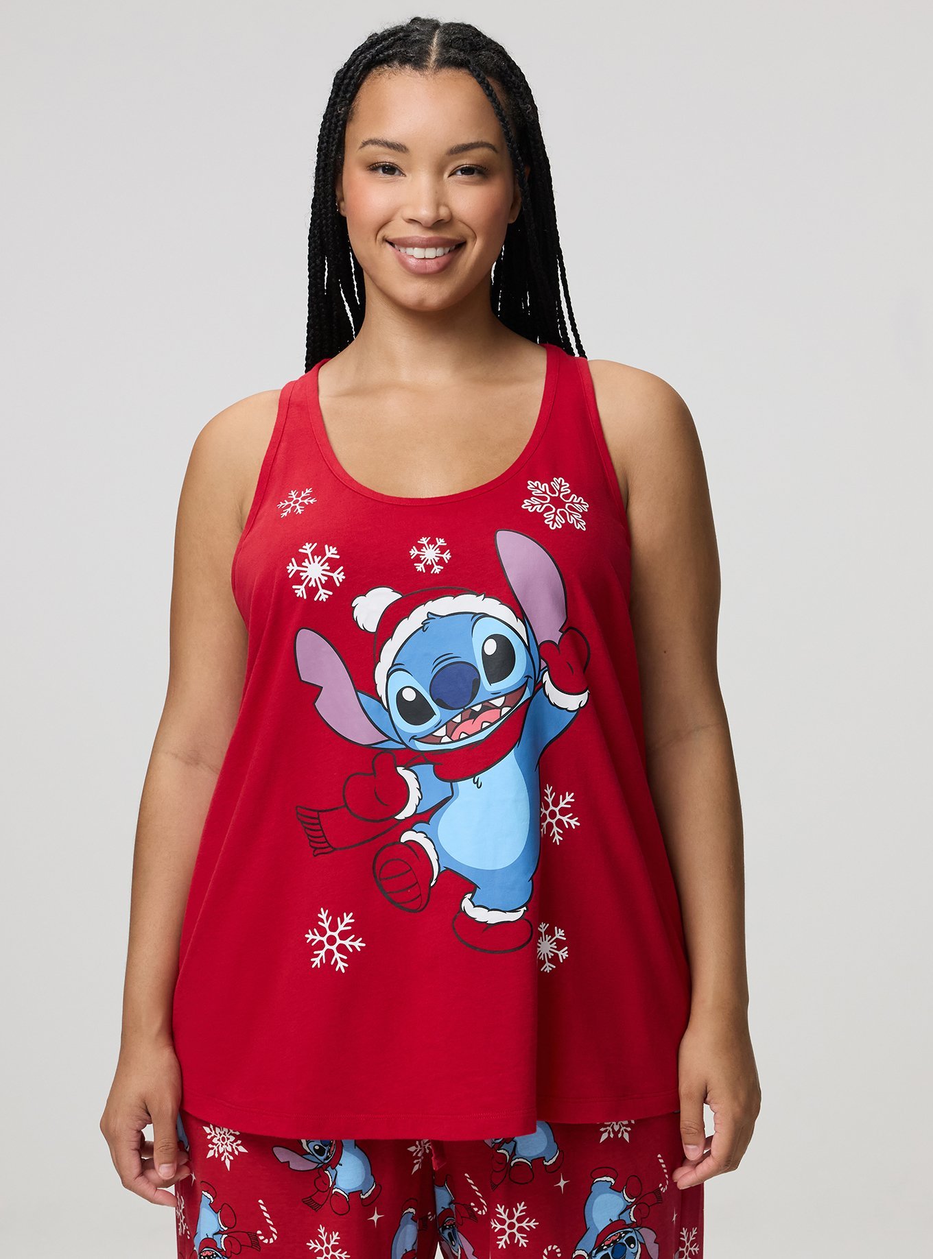 Stitch Lounge Tank, MERRY STITCHMAS SANTA JESTER RED, hi-res