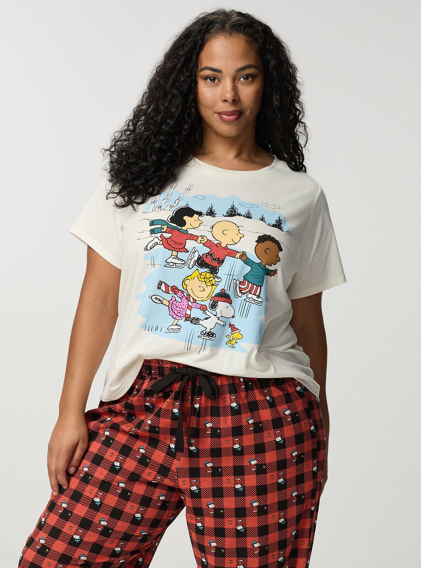 Peanuts Winter Lounge Top, SNOOPY SKATING WHITE ALYSSUM, alternate