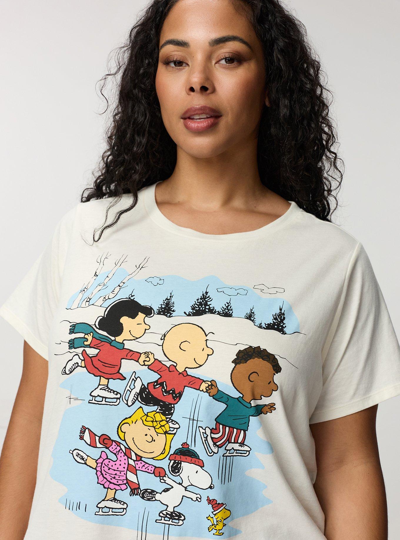 Peanuts Winter Lounge Top, SNOOPY SKATING WHITE ALYSSUM, alternate