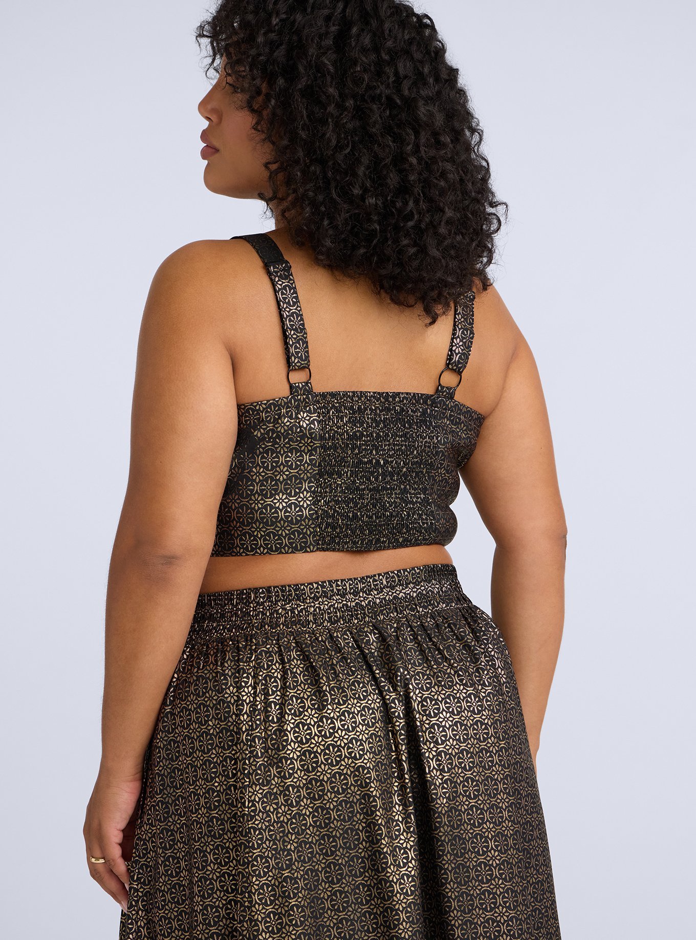 Belle Isle Sweetheart Crop Top, DAISY GEOS GOLD, alternate