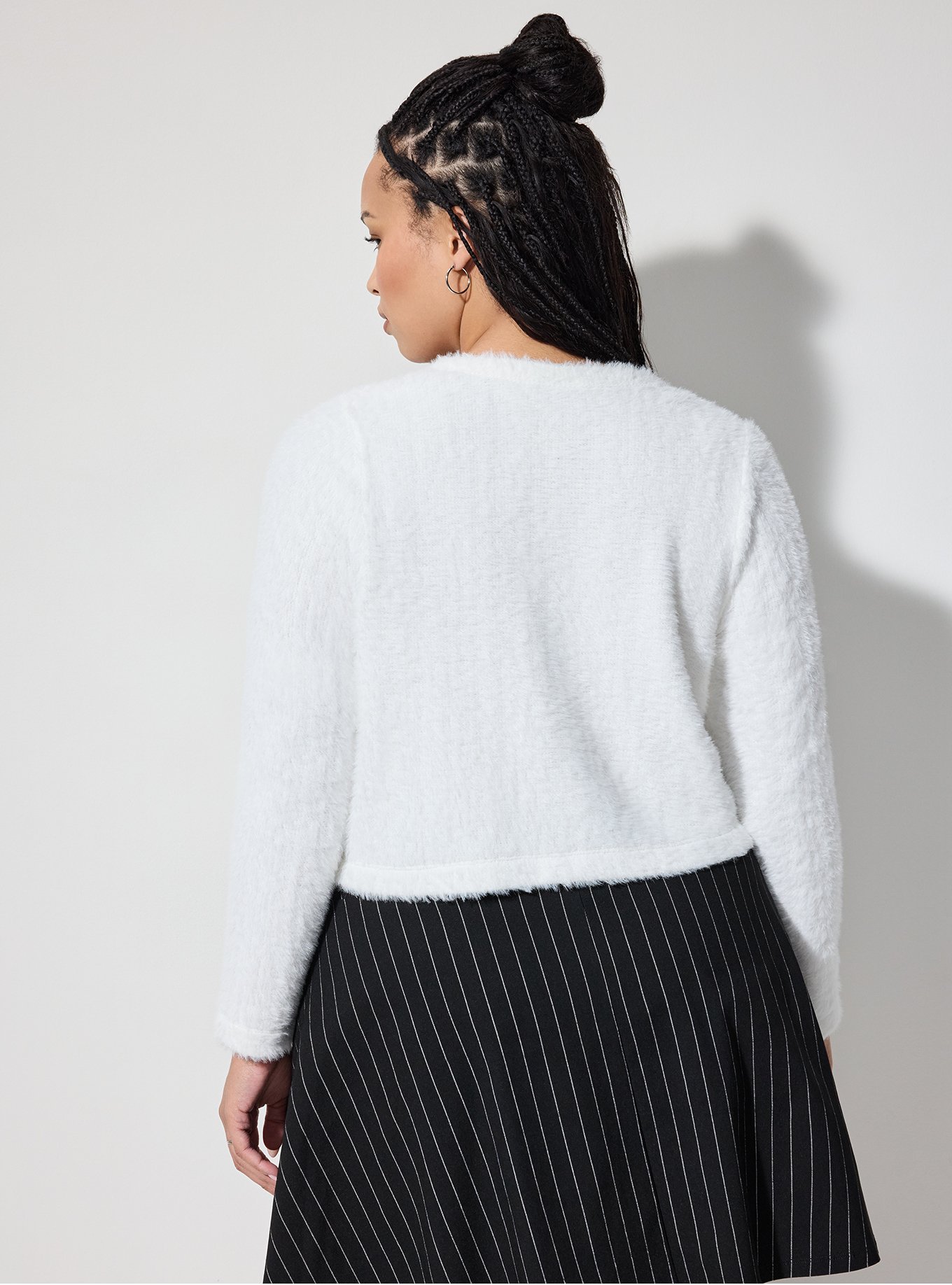 LoveSick Tie Front Flyaway Cardigan, CLOUD DANCER, alternate