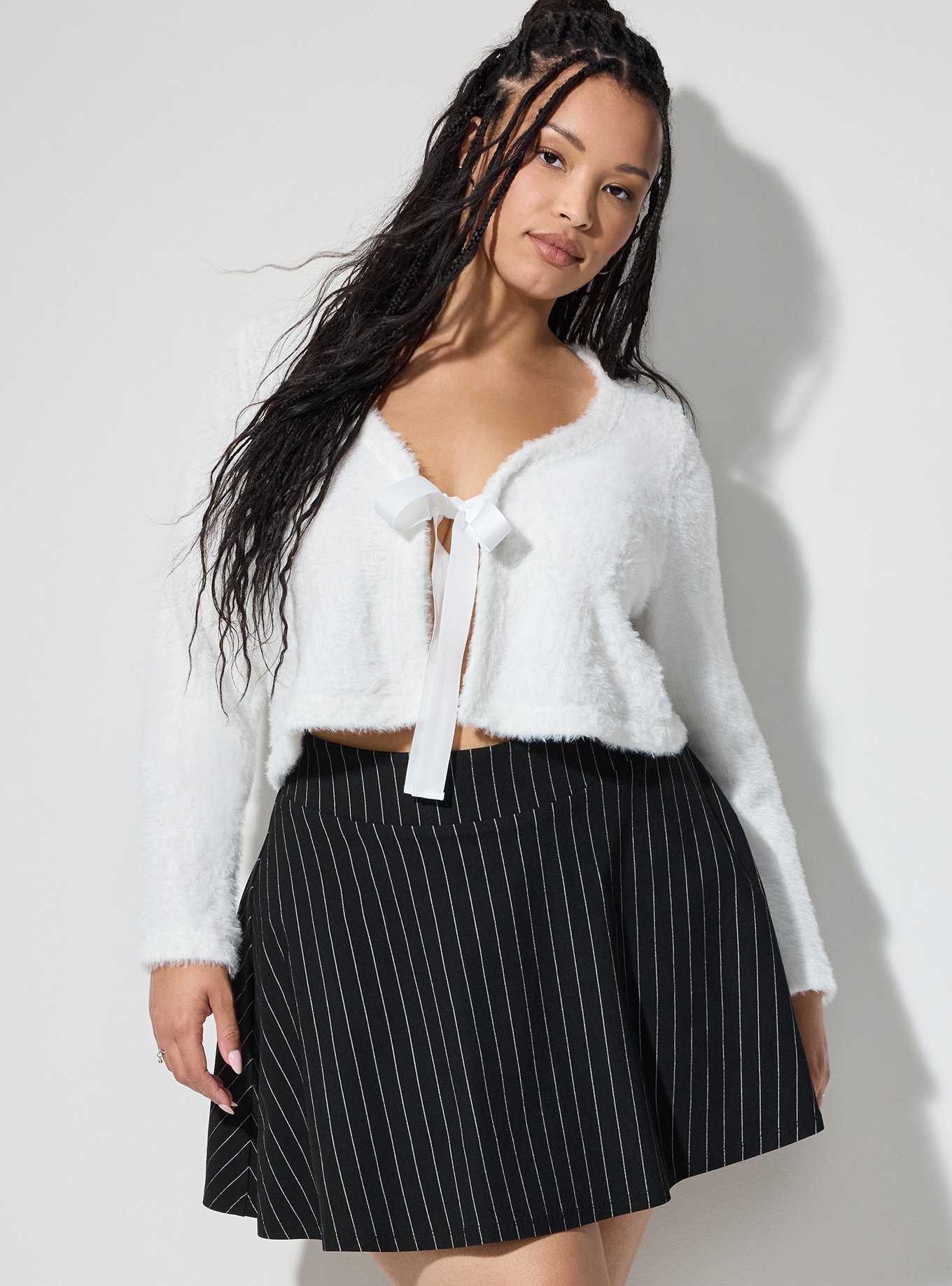 LoveSick Tie Front Flyaway Cardigan, CLOUD DANCER, hi-res