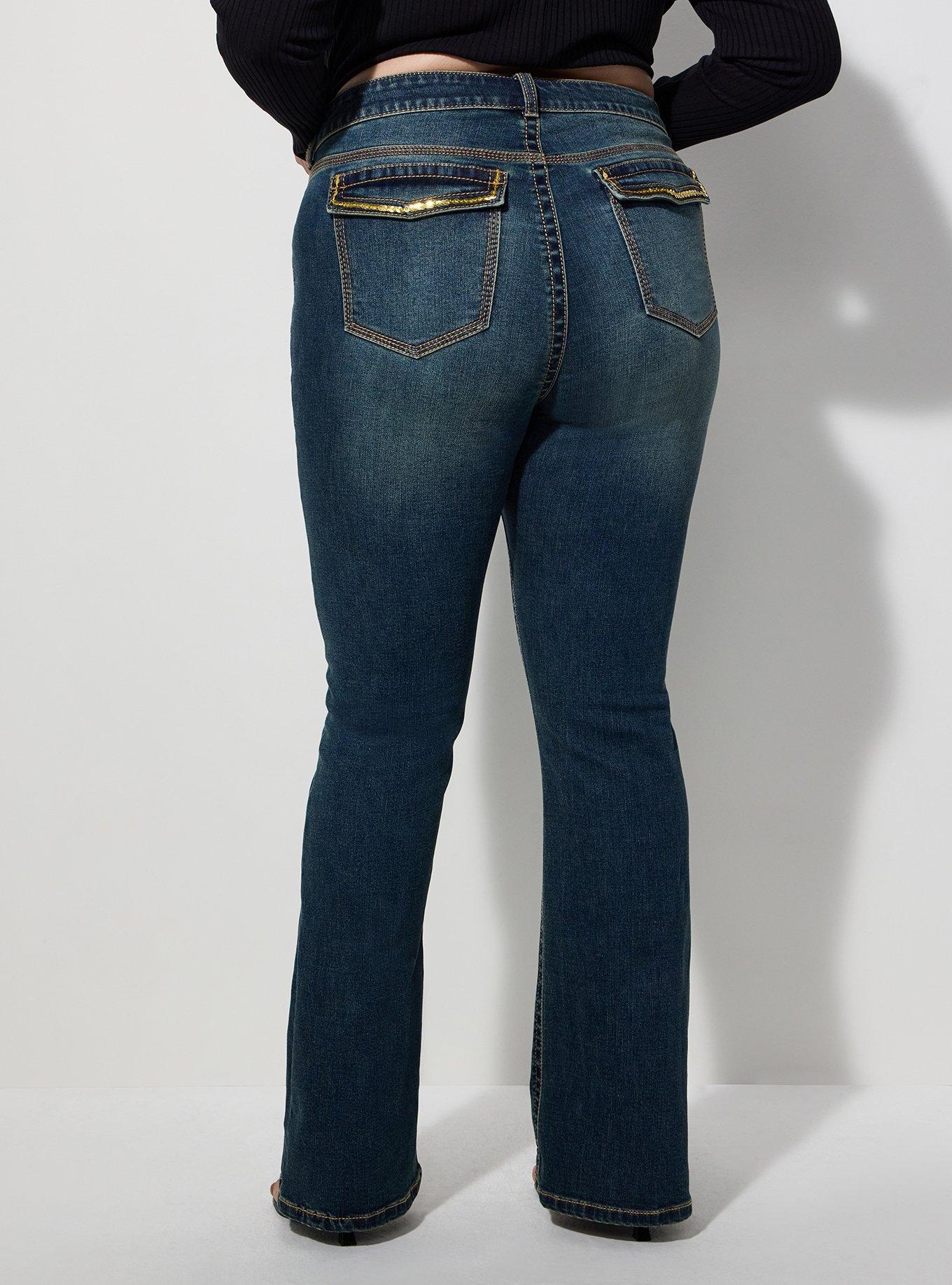 Plus Size LoveSick Low-Rise Y2K Boot Jean with Sequins, SHOOK, alternate