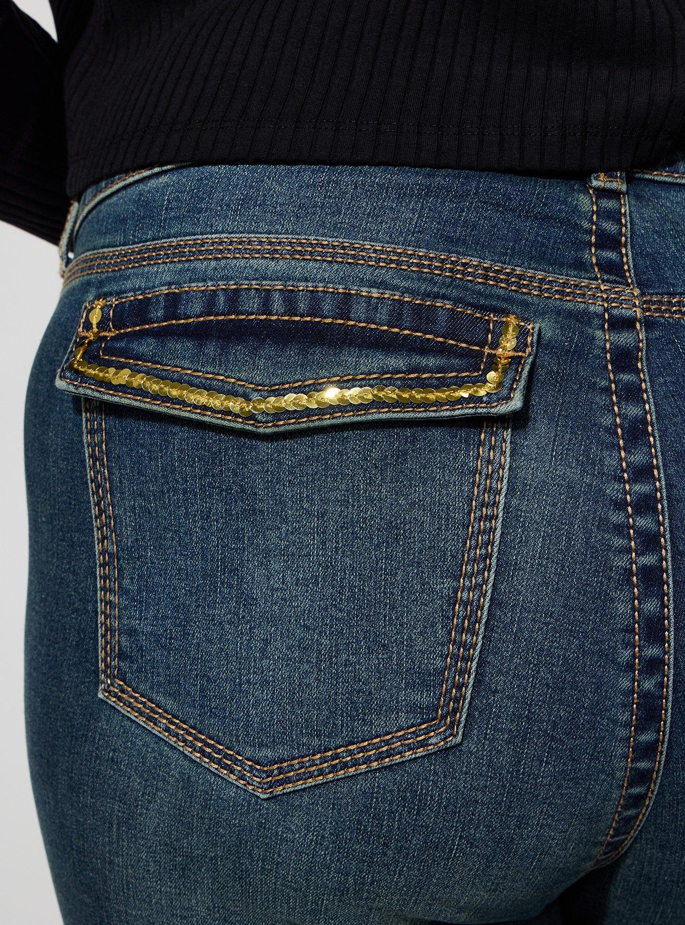 Plus Size LoveSick Low-Rise Y2K Boot Jean with Sequins, SHOOK, alternate