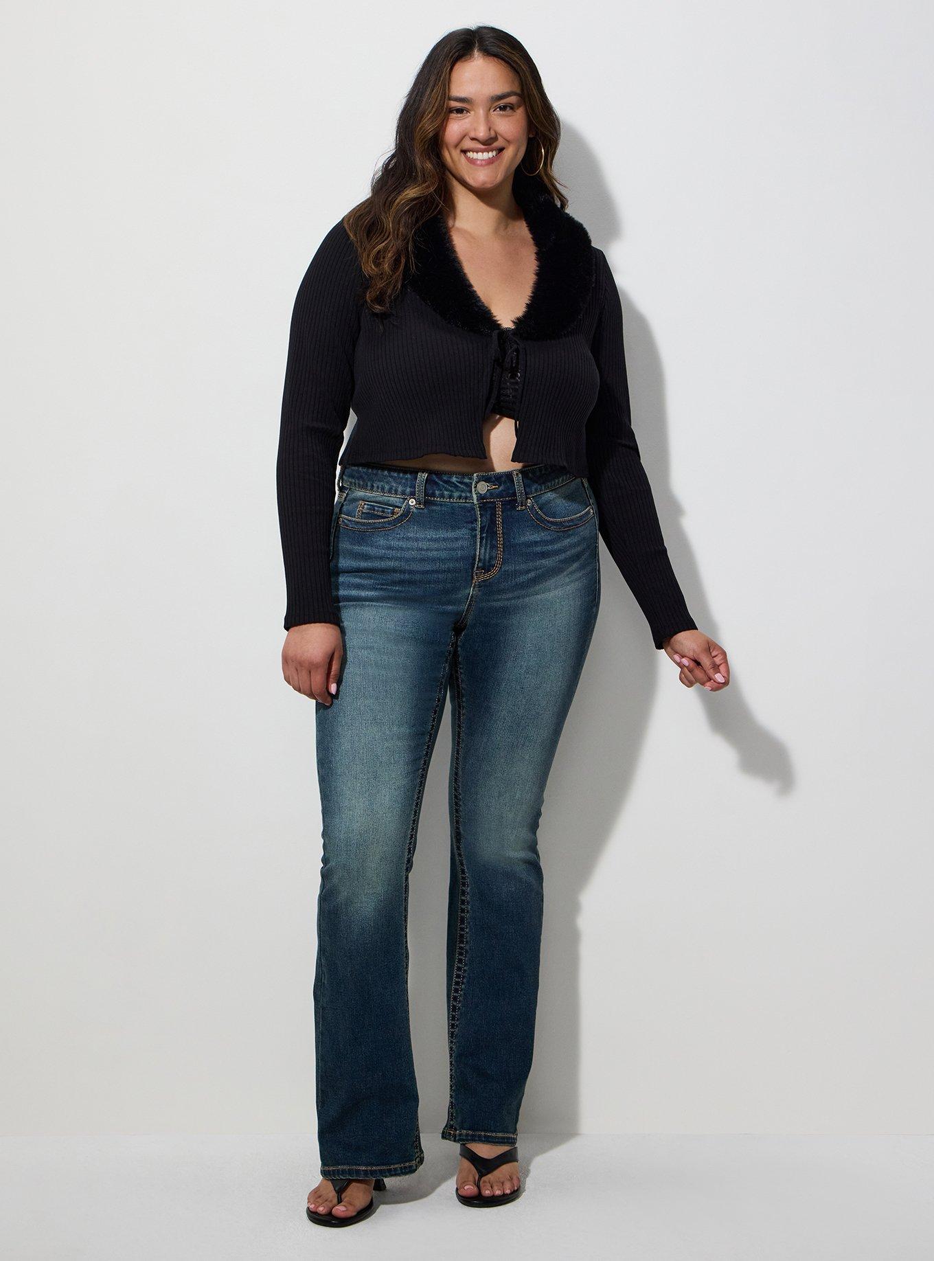 Plus Size LoveSick Low-Rise Y2K Boot Jean with Sequins, SHOOK, hi-res