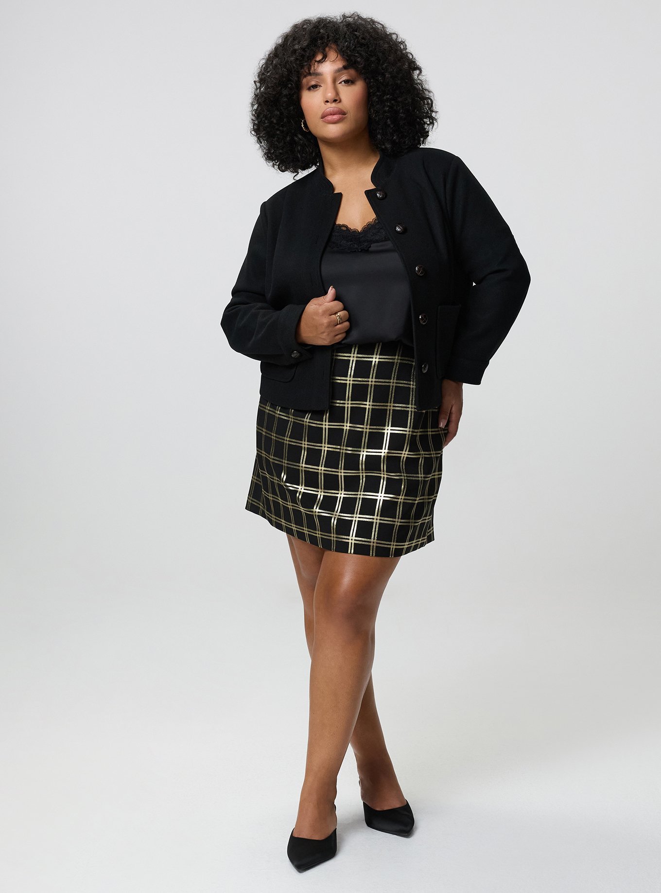 Studio Short Coat, DEEP BLACK, alternate