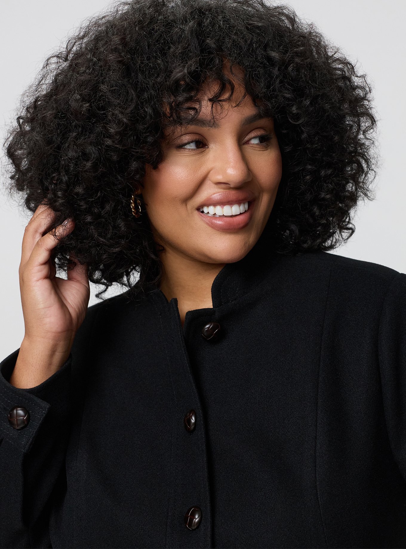 Studio Short Coat, DEEP BLACK, alternate