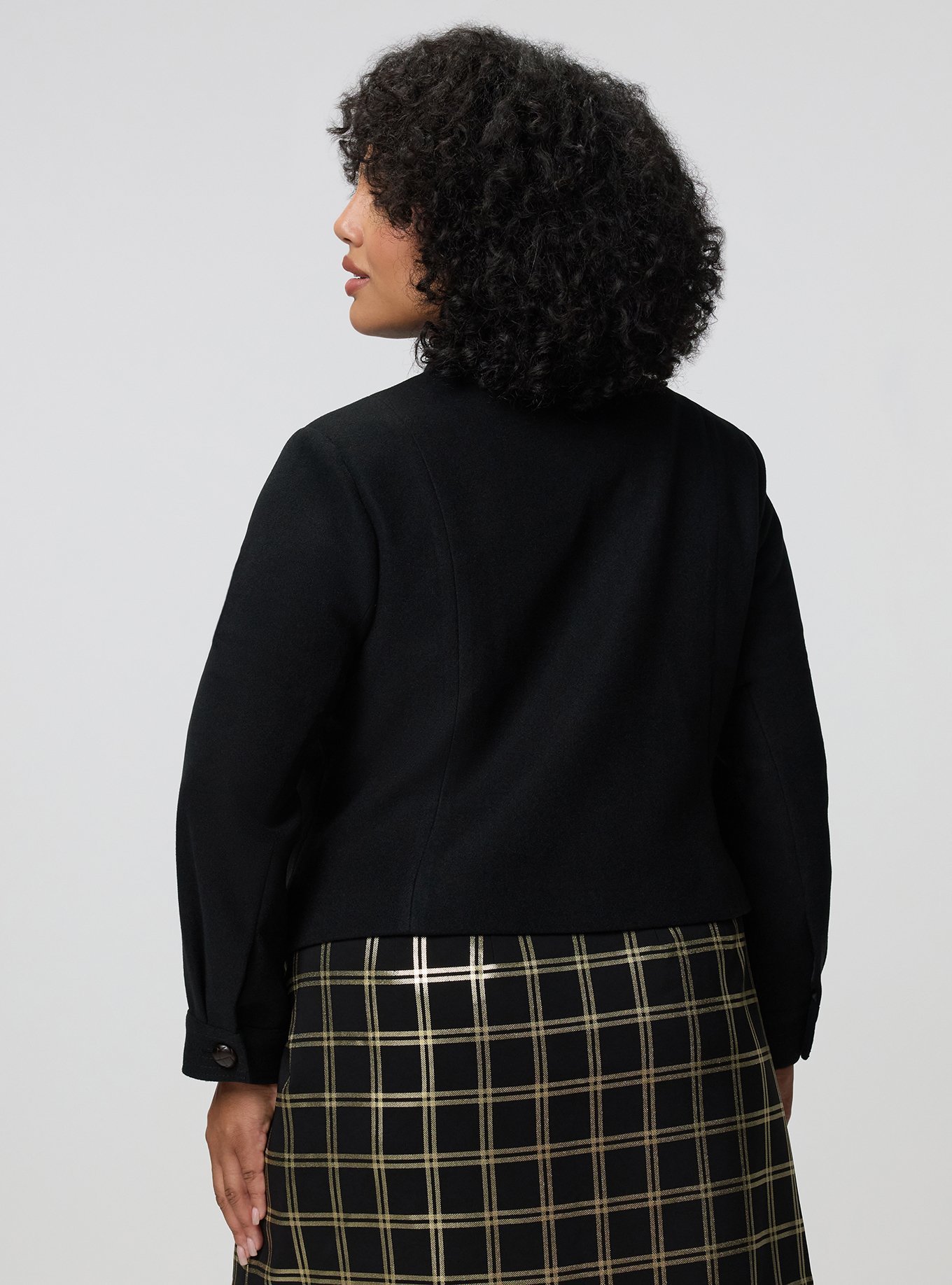 Studio Short Coat, DEEP BLACK, alternate
